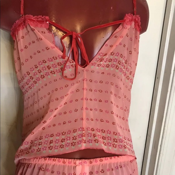 JOSIE NATORI Intimates 2 pc. Pajamas Cami Cropped Pants Sheer Floral- SMALL S - Picture 12 of 12